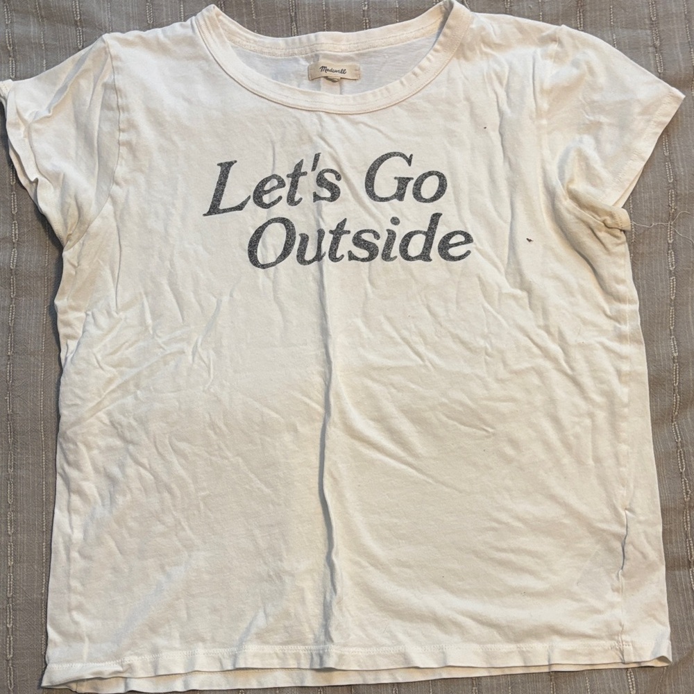 Madewell White Graphic Tee - Let's Go Outside